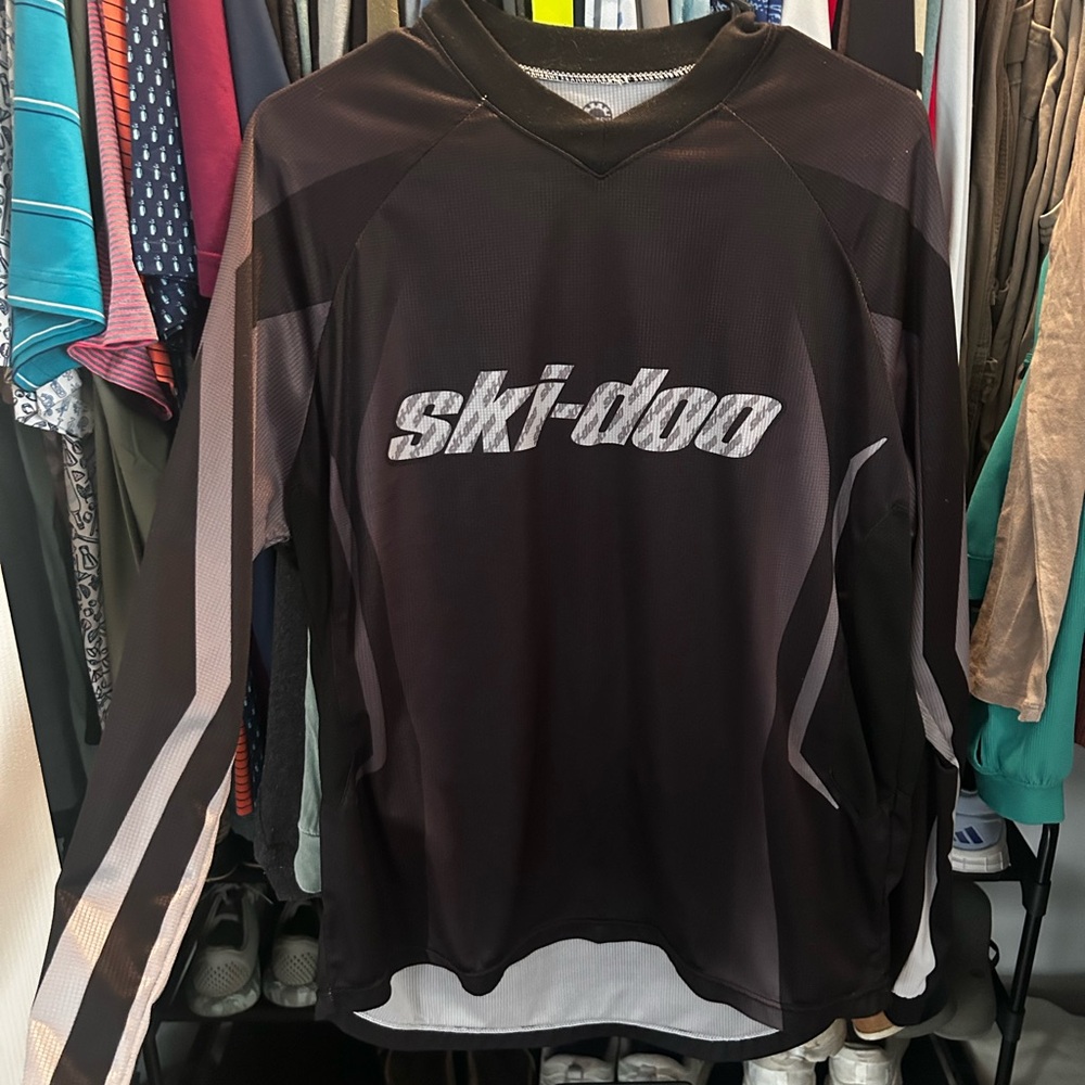 Ski-Doo Black and Gray Long Sleeve Shirt/Jersey